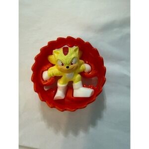 Super Sonic the Hedgehog Mini Action Figure Toy Red Ring Sega Movie Yellow 3in